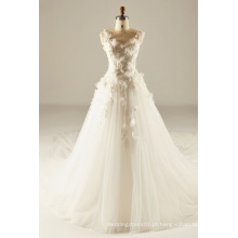 Vestido de noiva de corpete de flor 3D